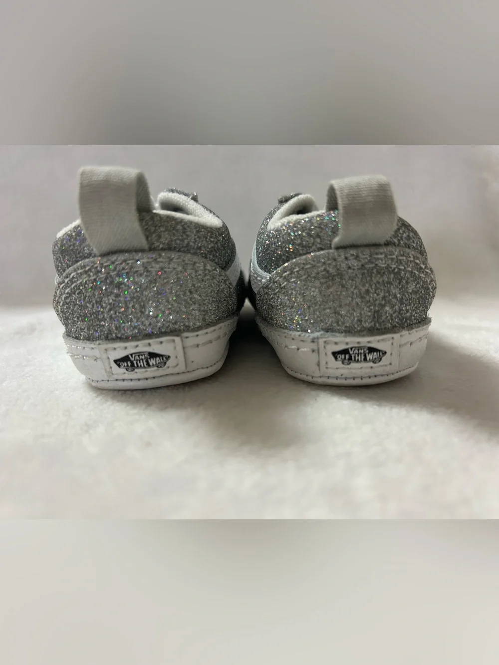 Vans Old Skool Crib 'Silver Glitter' Size 4.0